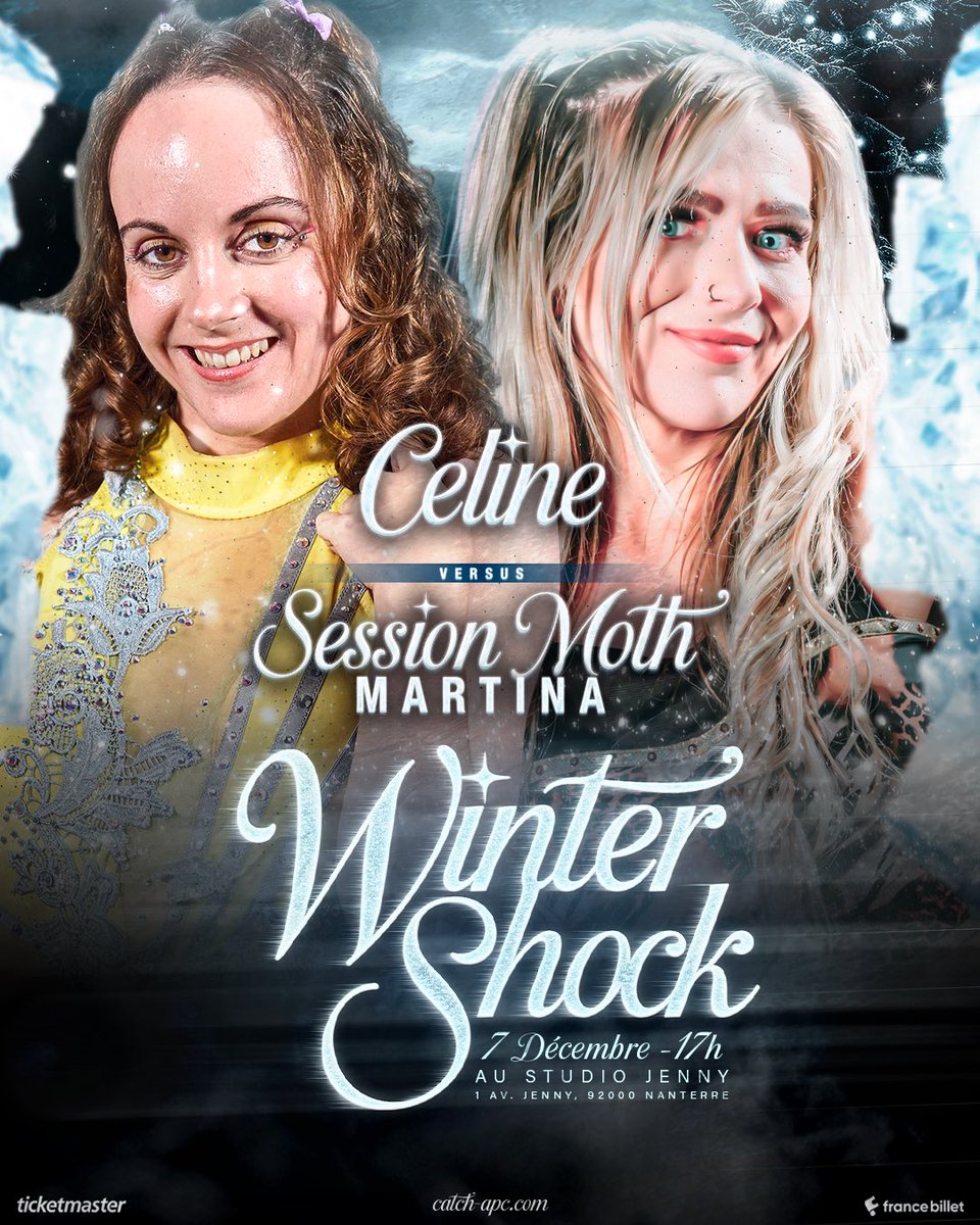 🥶 𝑾𝑰𝑵𝑻𝑬𝑹 𝑺𝑯𝑶𝑪𝑲
📅 7 décembre 2025 à 17h
📍 Studio Jenny | 1, avenue Jenny, 92000 Nanterre

🔥Après une défaite qui l’a profondément marquée, <a href="/OhItsCeline_/">Céline Faery ✨</a> n’a pas le temps de souffler ! En effet, elle affrontera celle qui a été élue Femme de l’année à la <a href="/ringofhonor/">ROH - Ring of Honor Wrestling</a>