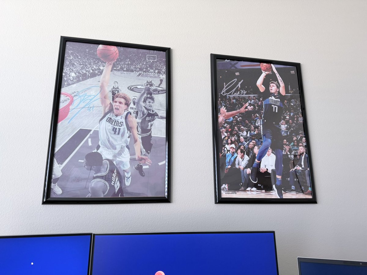 My guys watching over me while I work <a href="/swish41/">Dirk Nowitzki</a> <a href="/lukadoncic/">Luka Doncic</a>