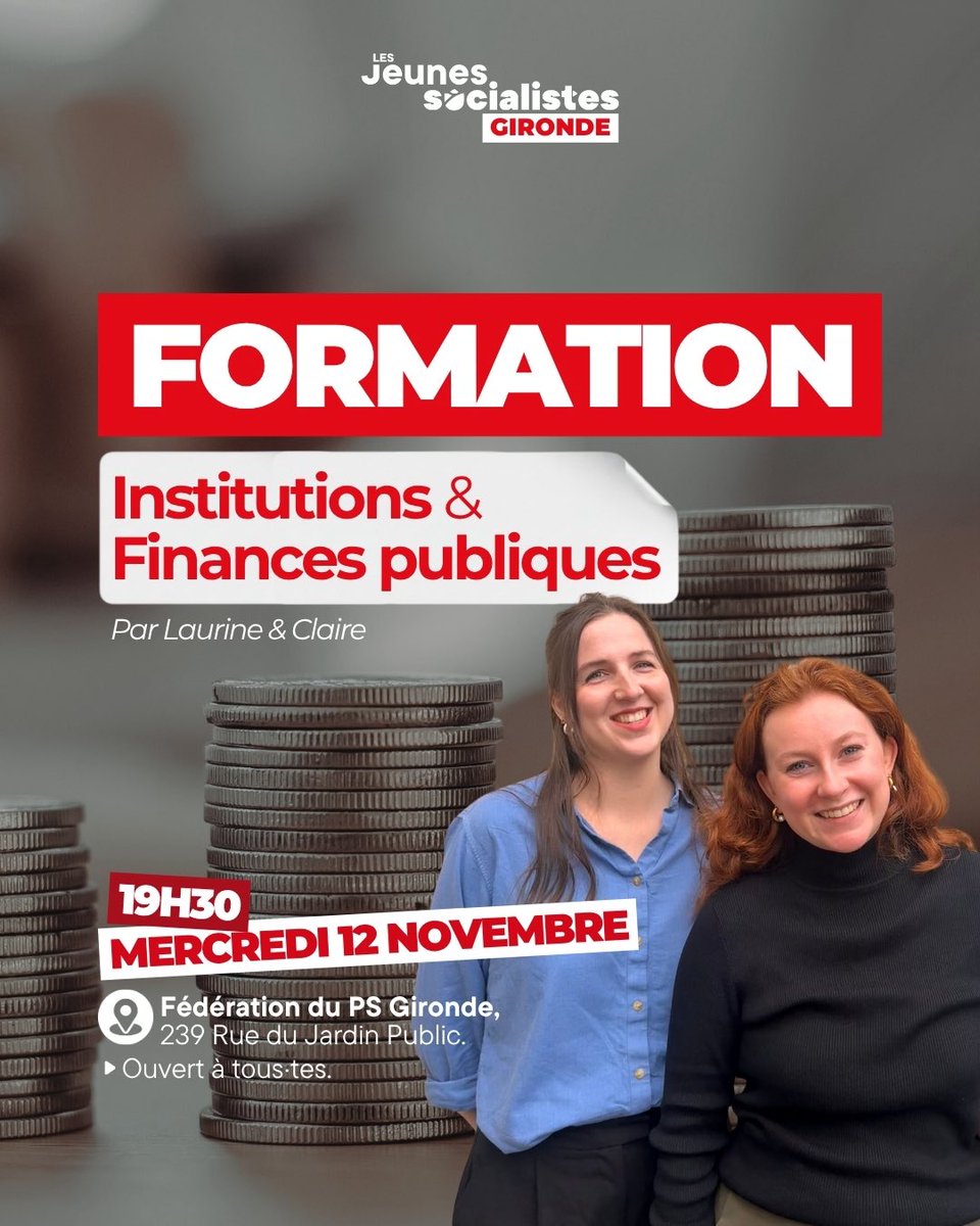 Mercredi, Claire et Laurine nous parleront d’institutions et de finances publiques ! 
On se retrouve à partir de 19h30 ;) 

(promis, ce ne sera pas trop technique)👊💸🌹