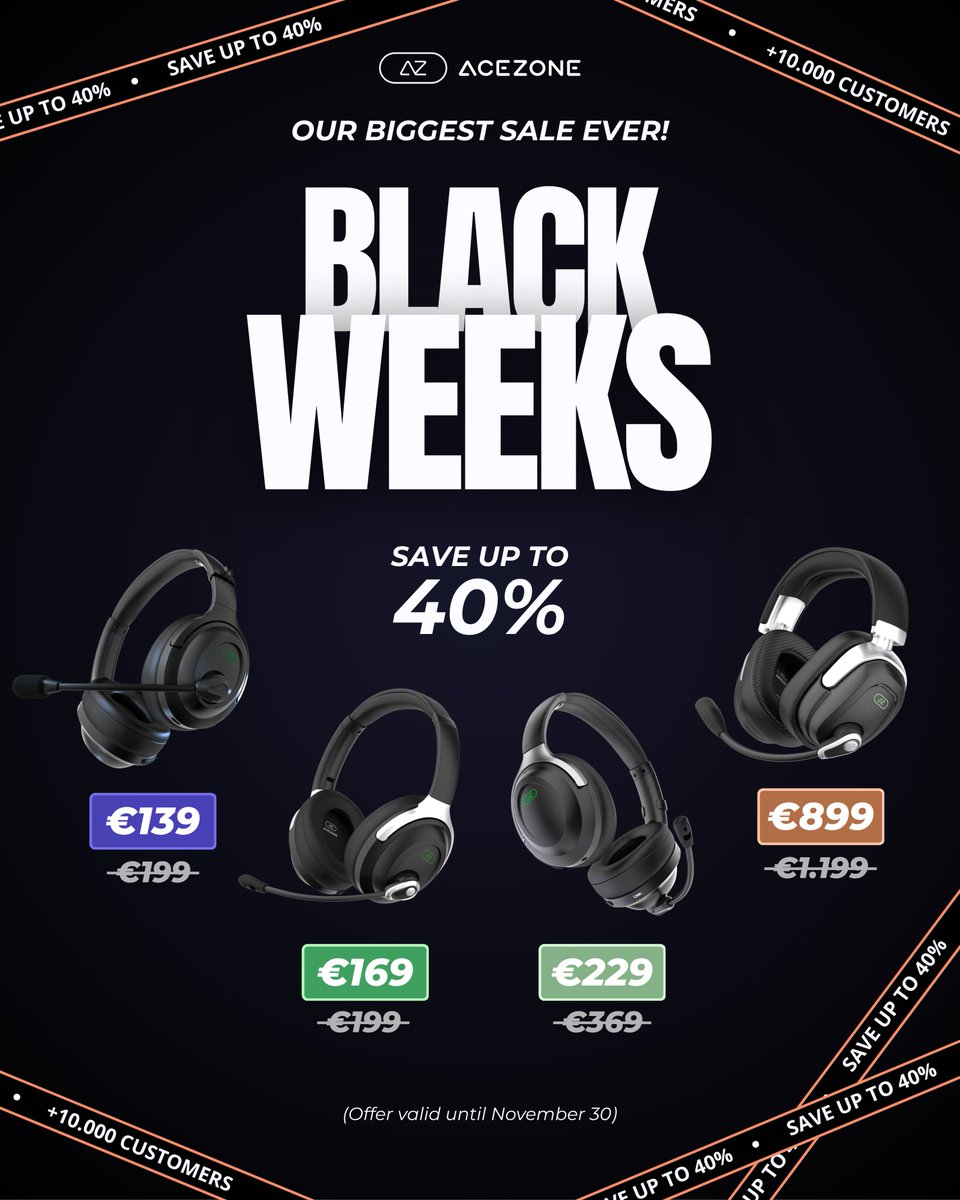 acezoneio's tweet image. Black Weeks hit different.

Up to 40% off AceZone headsets - it&apos;s now or never.

Ends Nov 30 ⌛️

See ya on acezone.io