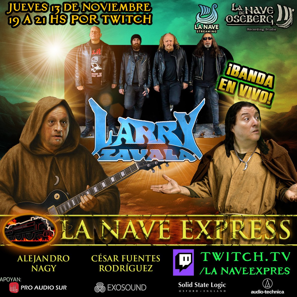 Este jueves de 19 a 21 hs La Nave Express lleva a Larry Zavala como piloto de tormentas con show en vivo y desafía al mal tiempo con la mejor cara.

Por twitch.tv/lanaveexpres o youtube.com/cfr939/streams
o youtube.com/@lanavedeosebe…