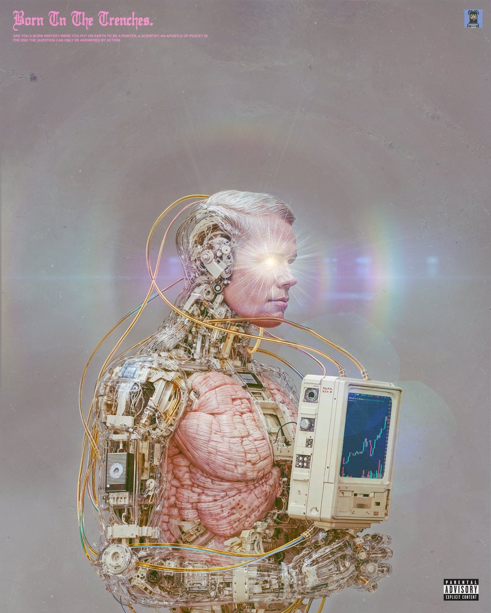 JoeyF07's tweet image. Beeple's new artwork revealed today "Born in the Trenches" made me really think about what else he is trying to convey regarding $tibbir.

And what occurred to me is the title of the piece may not be what I initially thought it meant.

At face value, $tibbir was born in the…