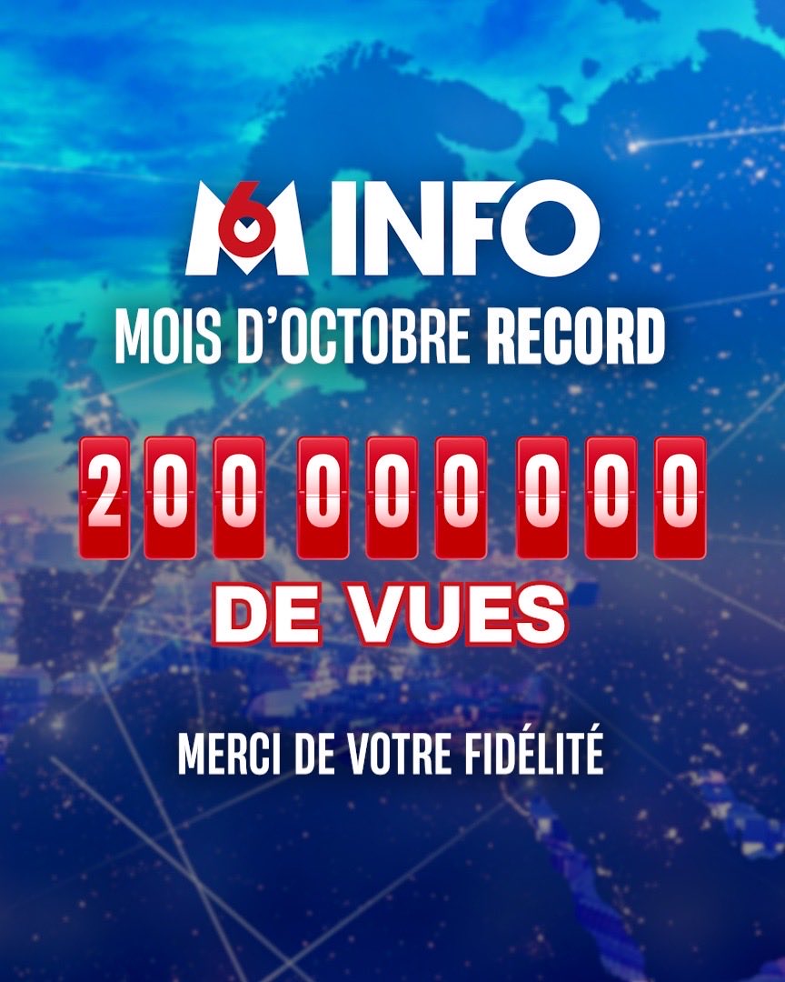 🚀 Merci d’être de plus en plus nombreux à suivre les contenus de <a href="/m6info/">M6 Info</a> 

Bravo à la super team <a href="/m6info/">M6 Info</a> et aux rédactions RTL-M6 

Suivez-nous sur tous les réseaux sociaux