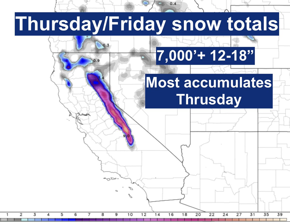 MONDAY 11/10

Wednesday night - Friday will have rain, wind &amp; snow. Thursday's weather with be the most impactful.

Strongest winds overnight Wednesday.

Steadiest Valley rain 4-7 am Thursday.

Most disruptive snow: late Thursday morning through Friday. Chain controls both days.