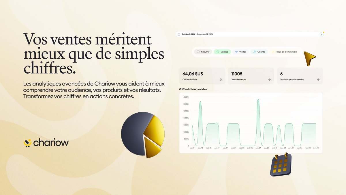 getchariow's tweet photo. Les analytiques avancées sont disponibles sur Chariow.

Prenez des décisions basées sur des données, pas sur des suppositions.
→ https://t.co/S5HTqRPuhb https://t.co/I1aehWLD9W