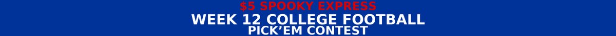 🏈 $5 College Football Week 12 Pick’Em Contest is LIVE! 🚂🔥
Low buy-in • Big prizes • Up to 30 entries allowed

👉 Register here:  tinyurl.com/4t7f8v2s

Run it up with @splashsports_  × <a href="/SpookyExpress/">Spooky Express</a> 

Lock in your picks &amp; join all contests here:
👉 tinyurl.com/bsye3cdp