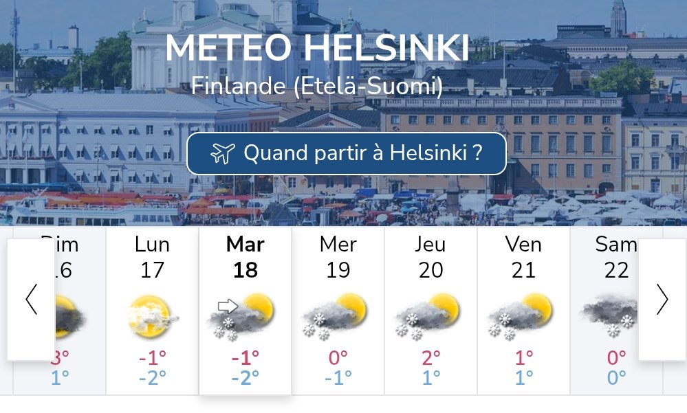 Je repars à Helsinki pour le boulot, j'espère que la météo ne se trompe pas. 🌨️❄️⛄