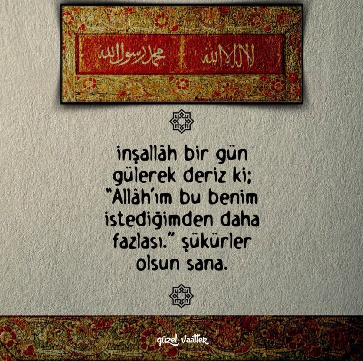 İnşAllah bir gün gülerek deriz ki;