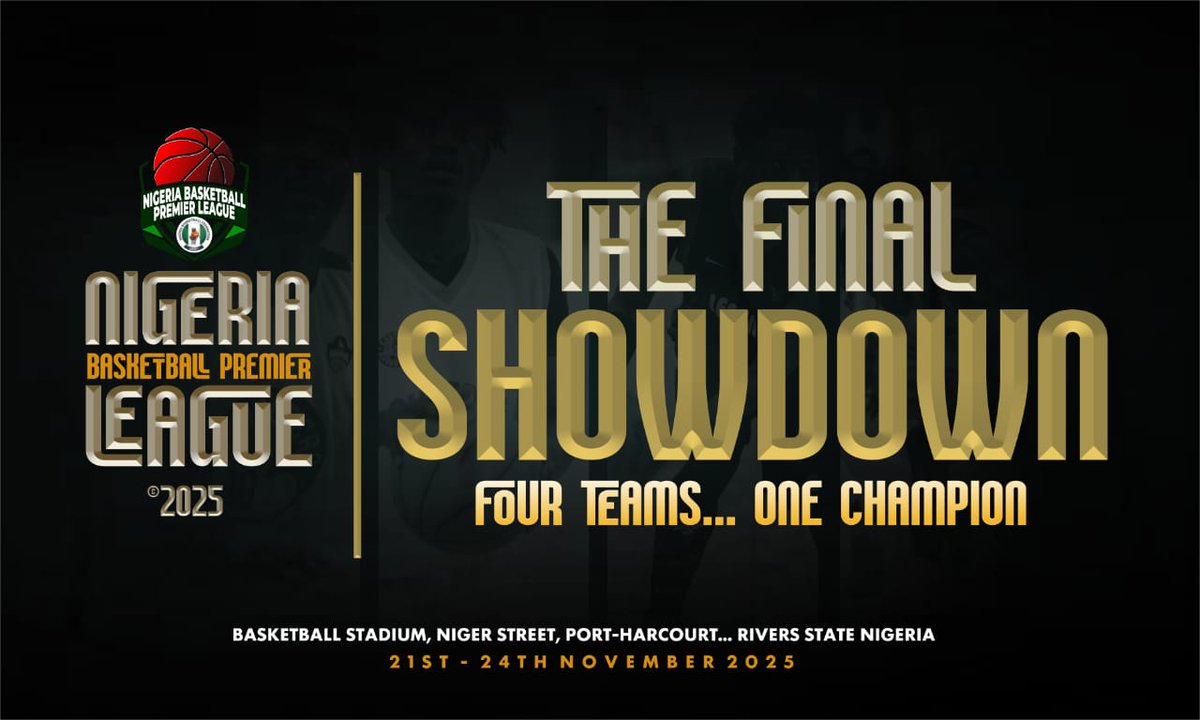 Tex_Timony's tweet photo. You don't want to miss out on the 2025 Nigeria Premier Basketball League Final Four.

16 teams pruned to four to contest for the ultimate prize: The #NPBL Championship 🏆

Who's your 💰 on?

KingsMen? Chiefs? Legends? Border Boys?

Join us on the 21-23 to fins out. https://t.co/gMMRkDe5VF