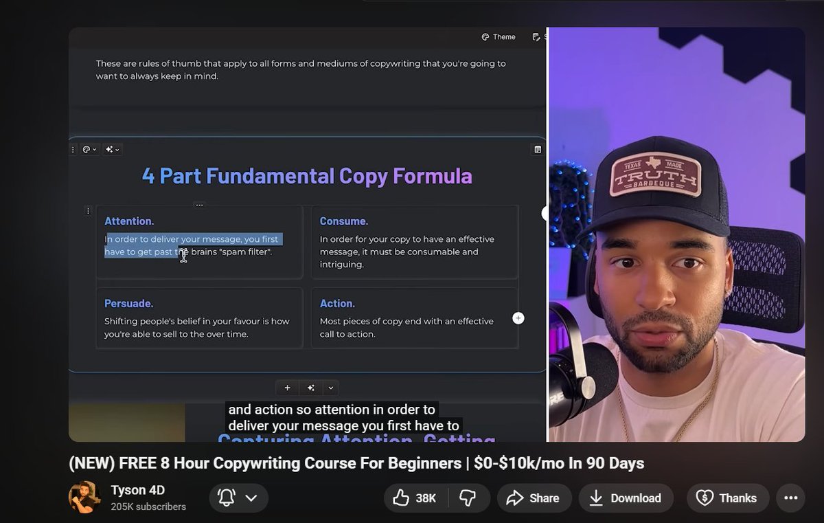 Today I started learning about copywriting from <a href="/TysonFourDee/">Tyson 4D</a>, and the topics I covered today are

1. Introduction to Email Marketing
2. How to write an email with Tyson?

Tyson is fr a goat in breaking down the concepts, and here's to continuing to learn more, and I will update