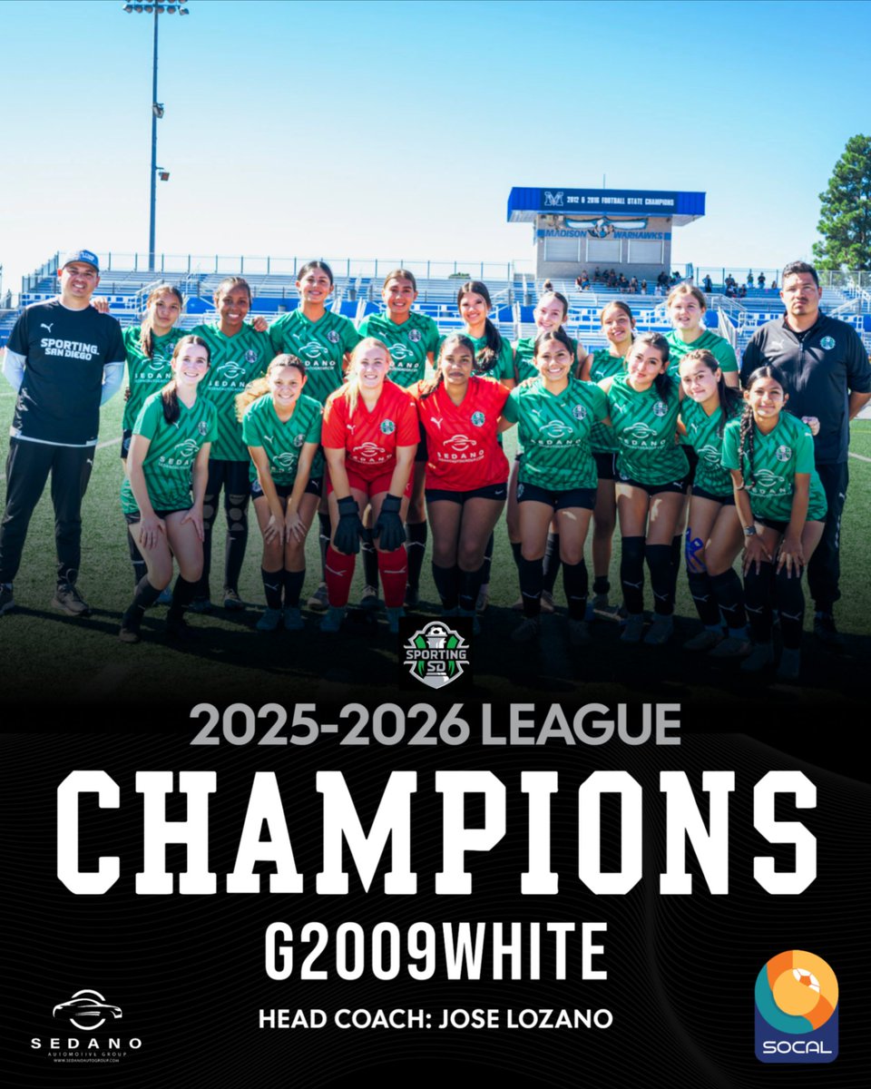 Congratulations to Coach Jose and his squad on wrapping up the season as league Champs!  Great season! #playforthepatch #puma #socalsoccer #sedanoautogroup #sandiego #soccer