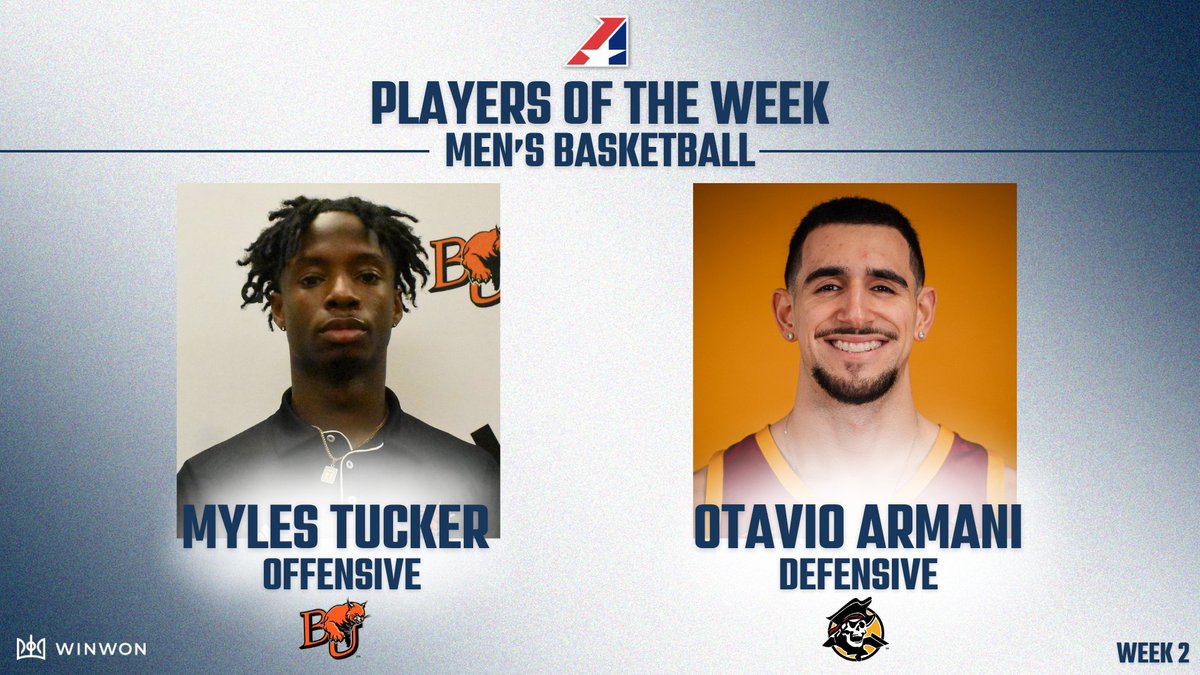 𝐇𝐞𝐚𝐫𝐭 𝐌𝐞𝐧'𝐬 𝐁𝐚𝐬𝐤𝐞𝐭𝐛𝐚𝐥𝐥 𝐏𝐥𝐚𝐲𝐞𝐫𝐬 𝐨𝐟 𝐭𝐡𝐞 𝐖𝐞𝐞𝐤 🏀
Offensive: Myles Tucker
Defensive: Otavio Armani

Presented by @winwontech

READ MORE: heartofamericaconference.com/sports/mbkb/20…

#TheRightWayToPlay