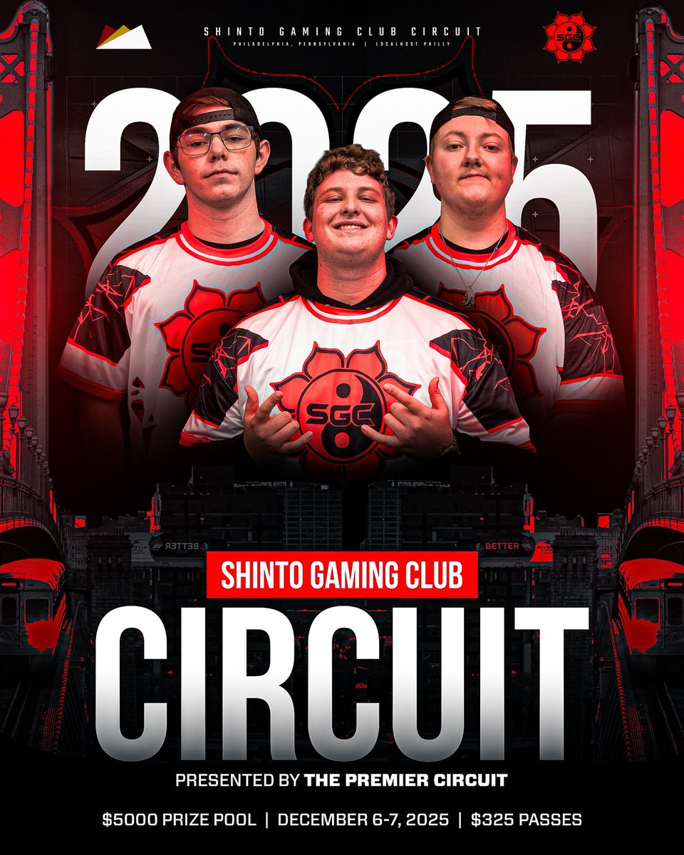TPCircuit's tweet image. 🚨 @ShintoGC Major 1 🚨 

📍 Philadelphia, PA - @LocalhostPhilly 

🗓️ December 6th - 7th

⛓️‍💥 ONLY 4 PASSES LEFT !

🎟️ $325 Team Pass - DM to Purchase! 

🏆 $5,000 Prize Pool +/-

Powered by: @GenTeaTahoe @PulzeController @CryvorEsports @BearClaw_Esport @ink3dStudio