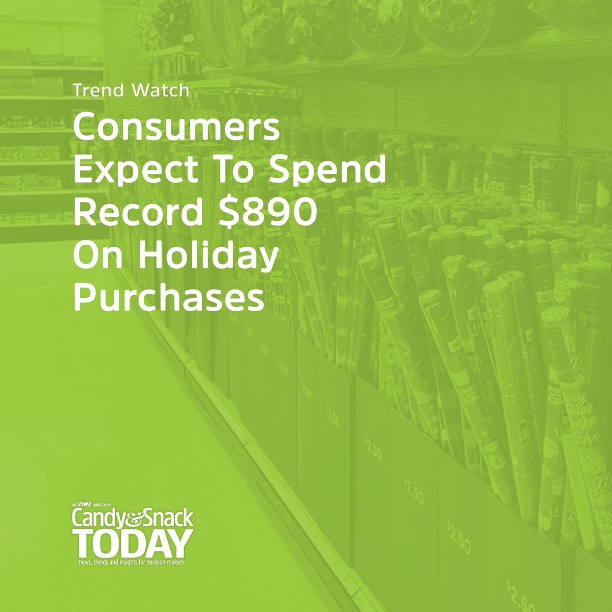 Consumers plan to spend $890.49 per person on average this year on holiday gifts, food, decorations, and other seasonal items, according to the National Retail Federation’s annual consumer survey conducted by Prosper Insights &amp; Analytics.

Read more: candyusa.com/cst/consumers-…