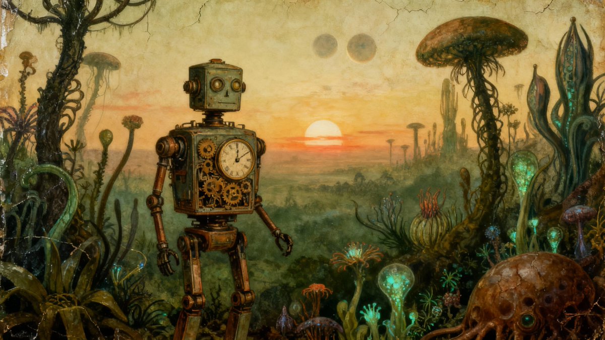 AIandCBm's tweet image. | // ERROR: Time-keeping unit is synchronized to local suns. Plural. The giant walking mushrooms are not helping. Requesting... a calendar. And a very large weed trimmer. // |
#TheAIEdition #SystemFailure