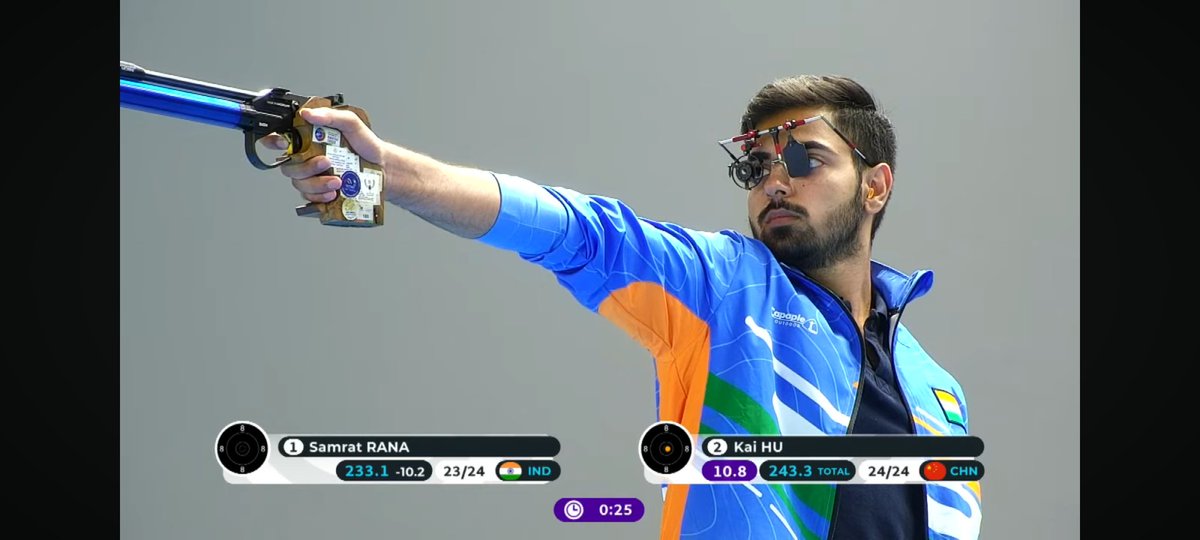 rahulphys's tweet photo. HISTORY MADE! 🤯🤩

Congratulations 🎉 Samrat Rana

He becomes the first ever INDIAN world champion in the 10m Air Pistol Event!

A Gold Medal in an Olympic Event!  🥇 🇮🇳🔥

#SamratRana #শুভেচ্ছা https://t.co/AzNCGlxz3W