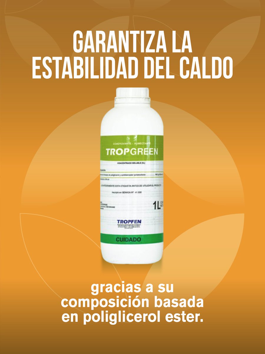 TROPFEN_AGRO's tweet photo. El futuro del campo se aplica desde el aire. 🚁​

 Con TROPGREEN®️, cada gota cuenta: menos deriva, más eficiencia.​

 Su fórmula a base de poliglicerol éster estabiliza el caldo y logra un tamaño de gota uniforme, asegurando una aplicación precisa y sustentable. https://t.co/Br9tWJCsKq