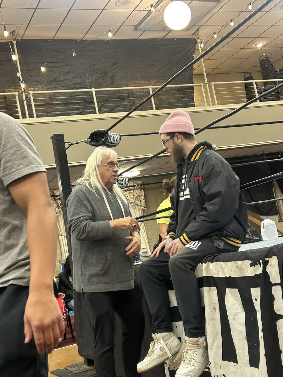 i had the privilege of being with <a href="/RealRickyMorton/">Ricky Morton</a> during all three days of the gcw new england autumn armageddon tour and loved every minute of it! <a href="/EFFYlives/">EFFY!</a> captured this moment yesterday in barre when ricky was telling me stories before the event.