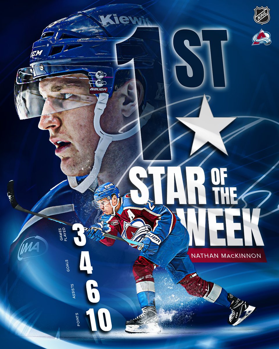Nate très logiquement nommé première étoile de la semaine.

#GoAvsGo | <a href="/Avalanche/">Colorado Avalanche</a>