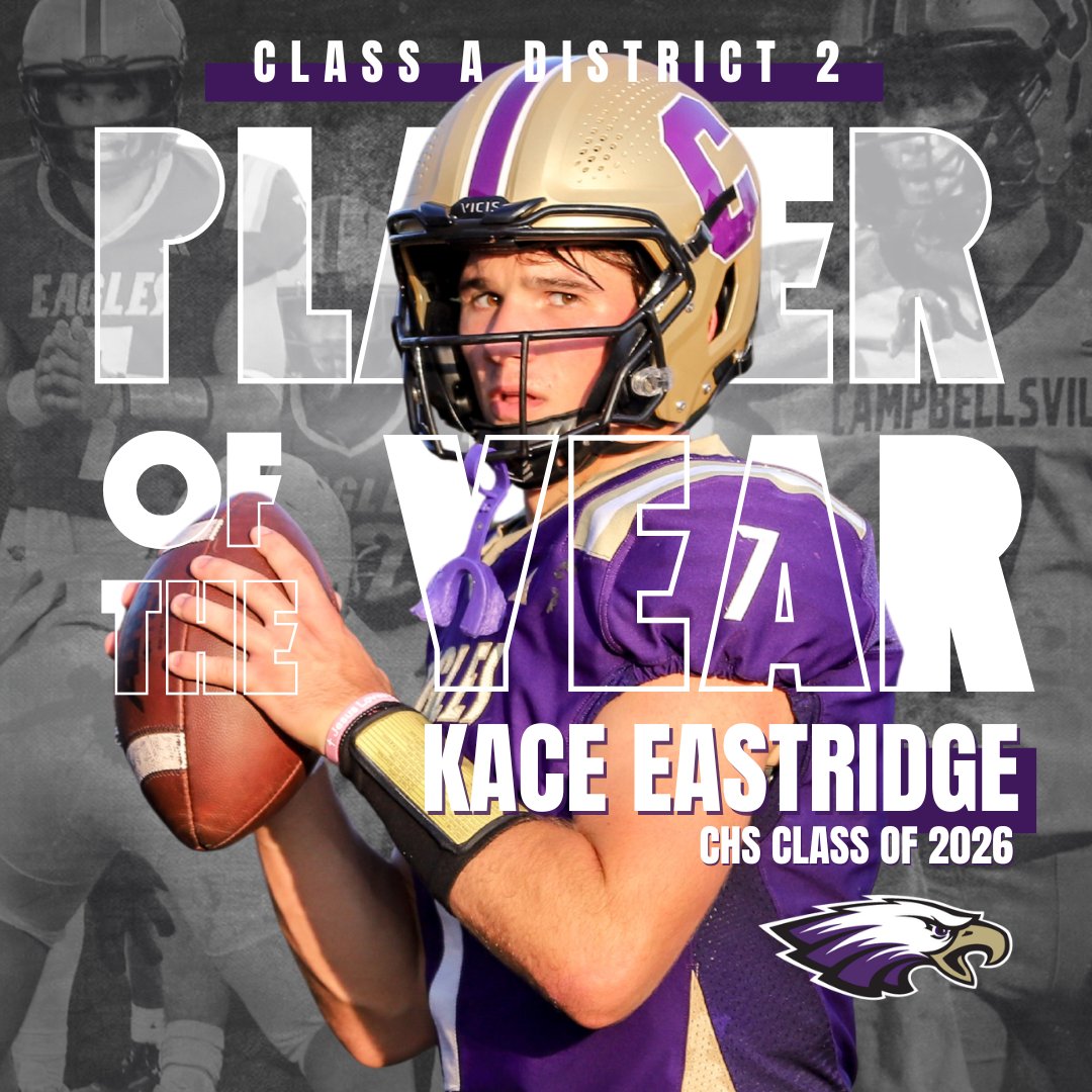 HUGE congrats to Senior, Kace Eastridge, on being named the 2025 Class A District 2 Player of the Year! Back-to-back! He also won in 2024! What an incredible achievement, Kace! 🦅🏈

#experiencethedifference #changinglives