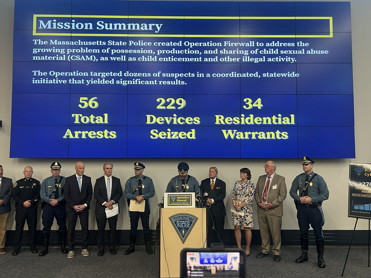 CraigSemon's tweet image. #FRAMINGHAM _ The #MassachusettsStatePolice’s three-day, statewide operation #OperationFirewall apprehended more 50 individuals allegedly engaged in possession, production and sharing of child sexual abuse material, as well as child enticement. @MassStatePolice @worcesterda