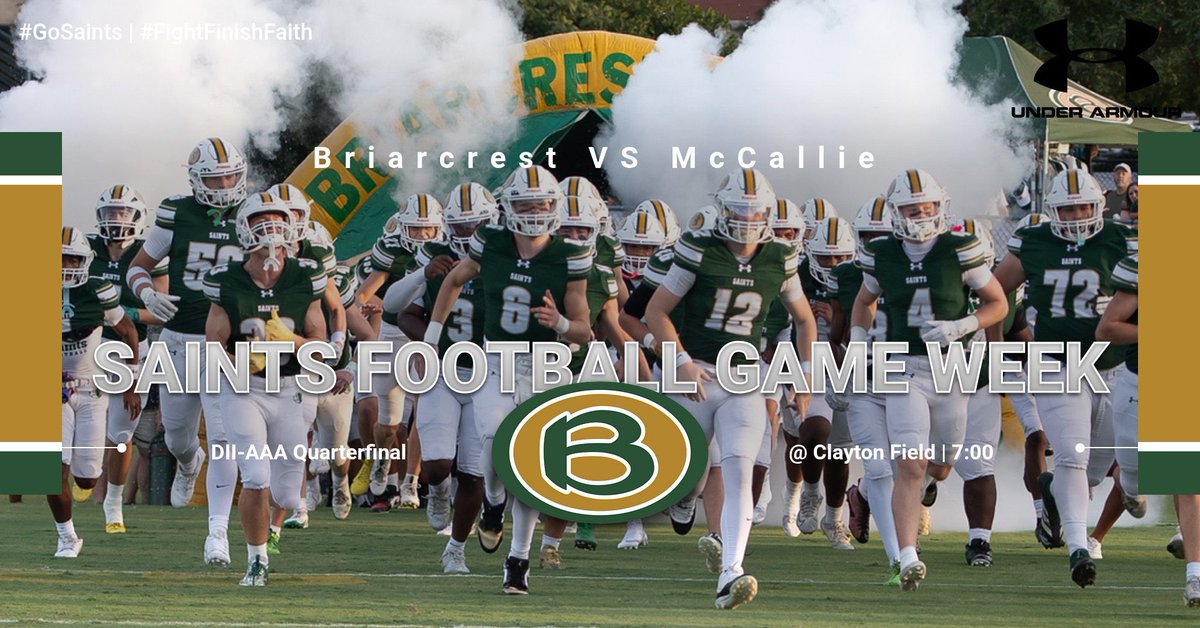 ITS PLAYOFF GAME WEEK!!!
The Saints are back at Clayton Field this Friday to take on McCallie in some play off action!

#GoSaints | #FightFinishFaith