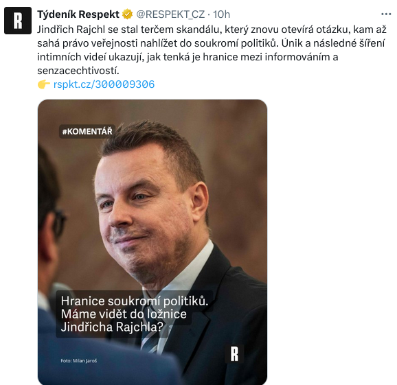 Ještě nedávno jsem tu chválil Deník N, protože vyhrabaly Turkovy příspěvky. Jenže od té doby to s nimi šlo z kopce (Klempíř v Řezníkově klipu, atd. 🫣).

Nestěžujte si, že tady investigativní novinařinu začínají dělat nějací youtubeři, když i Respekt je pozdě a mimo.