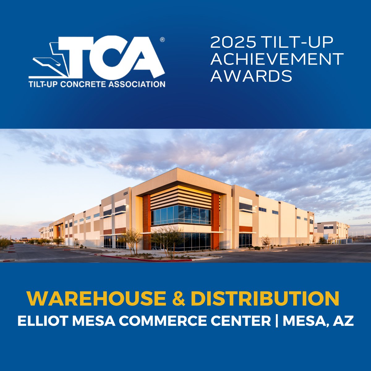 alstonconstruct's tweet image. Congratulations to our Arizona Office for being recognized for their project, Elliot Mesa Commerce Center by the Tilt-Up Concrete Association. This project received the 2025 Tilt-Up Achievement Awards in the Warehouse and Distribution category. #BuildAZ