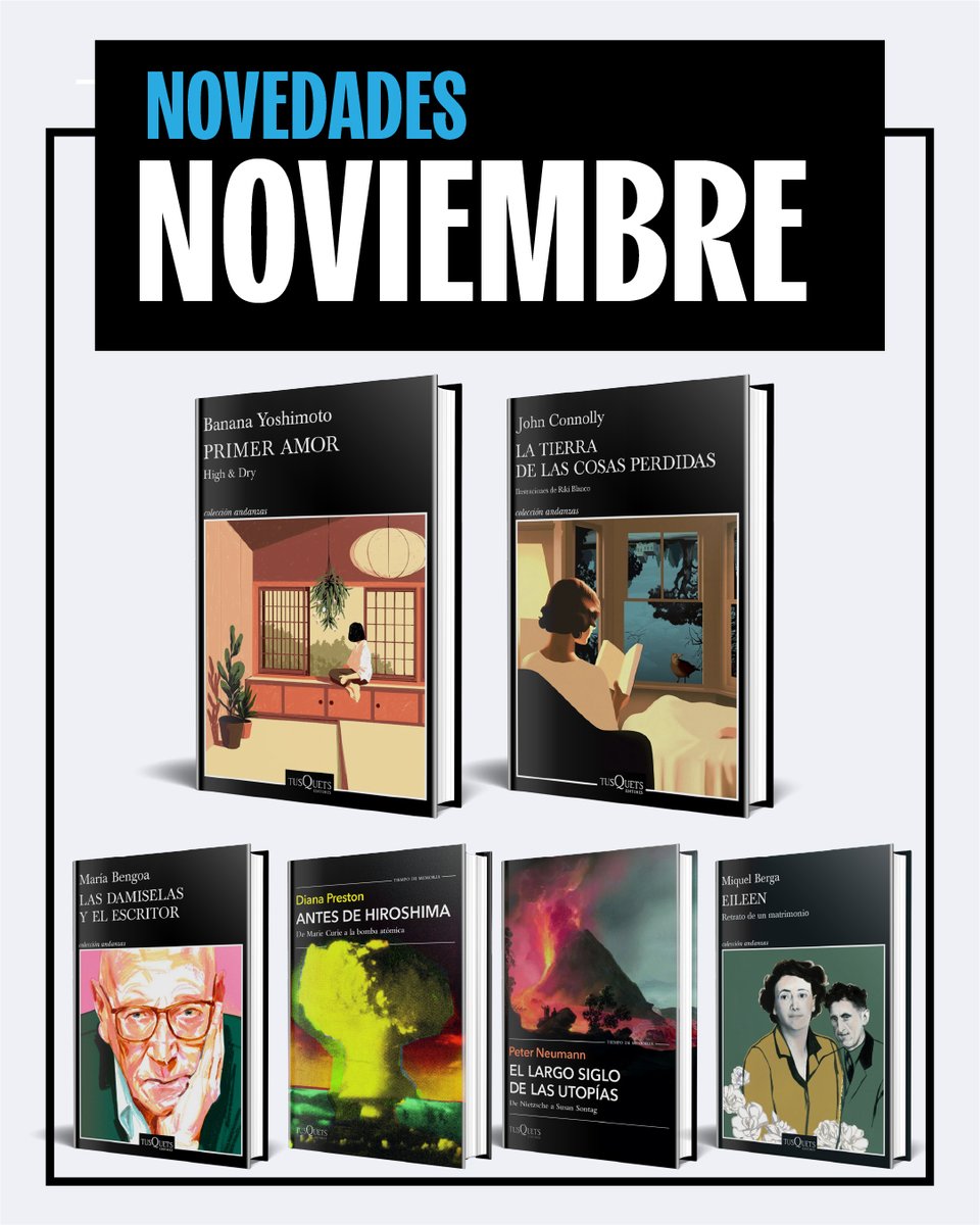 TusquetsEditor's tweet image. Esta semana llegan a las librerías algunas de nuestras novedades de noviembre. Confiamos en que entre ellas encuentres tu próxima lectura.▪️ f.mtr.cool/vfzqswgcfx▪️
#NovedadesNoviembre #TusquetsEditores #LecturasRecomendadas.
