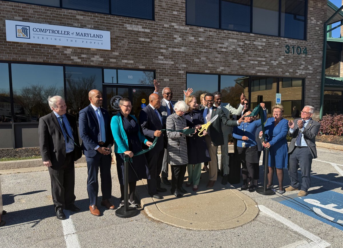 MCPAlert's tweet image. Secretary Atif Chaudhry joined Comptroller Brooke Lierman and staff last week to celebrate the Comptroller’s Baltimore County office move to a location in Windsor Mill. DGS partnered on the project to provide better space and resources for the 10,000+ taxpayers served annually!
