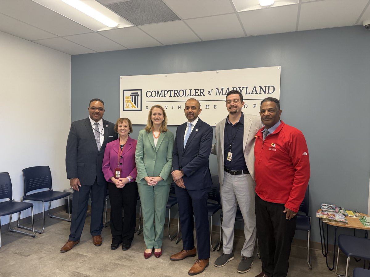 MCPAlert's tweet image. Secretary Atif Chaudhry joined Comptroller Brooke Lierman and staff last week to celebrate the Comptroller’s Baltimore County office move to a location in Windsor Mill. DGS partnered on the project to provide better space and resources for the 10,000+ taxpayers served annually!