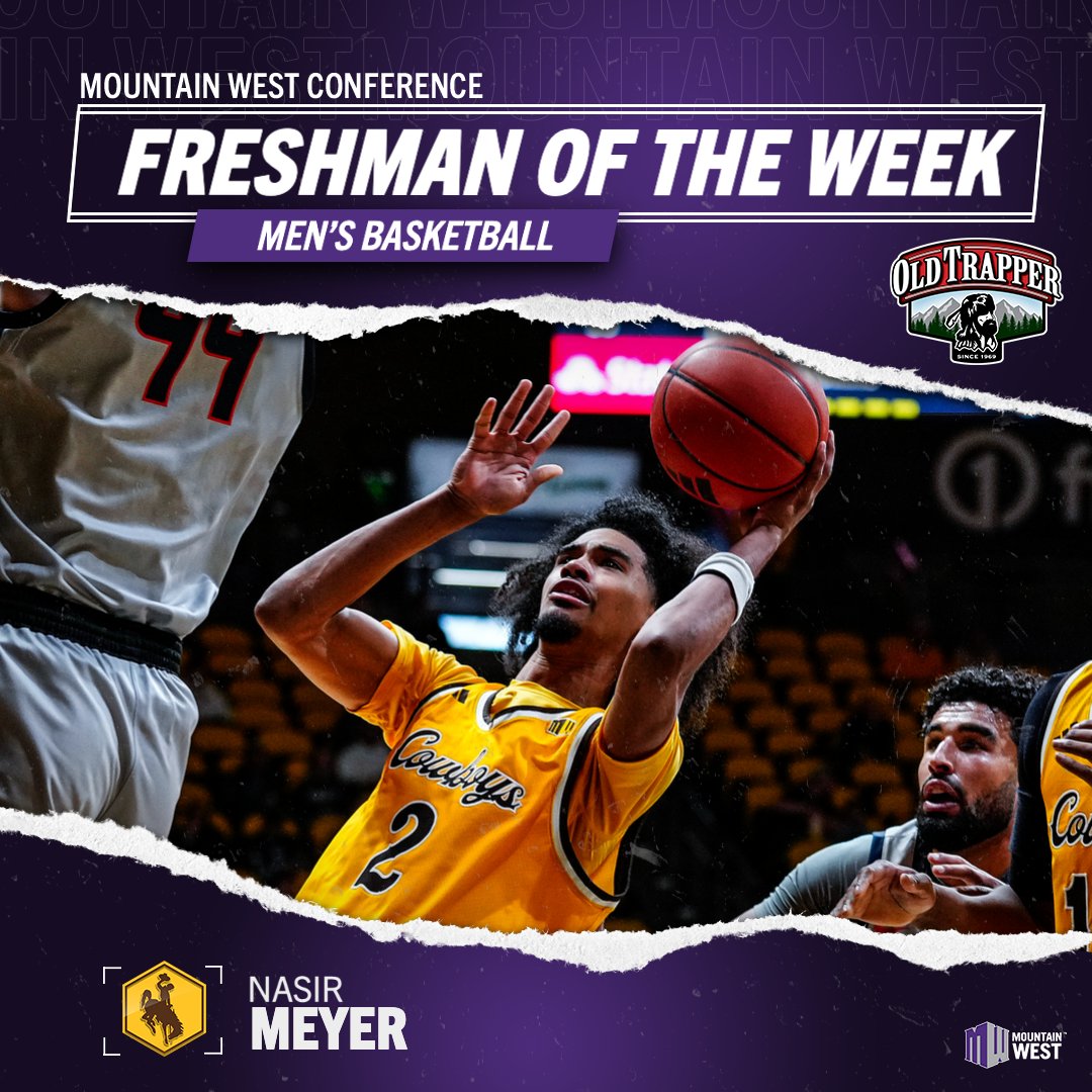 MountainWest's tweet image. 𝙁𝙧𝙚𝙨𝙝𝙢𝙖𝙣 𝙤𝙛 𝙩𝙝𝙚 𝙒𝙚𝙚𝙠 ➡️ 𝙉𝙖𝙯 𝙈𝙚𝙮𝙚𝙧

Meyer is the Freshman of the Week because he helped Wyoming to a 2-0 record to start the season and averaged 18.5 points, 5.5 rebounds and 3.5 assists in 46 minutes of action on the hardwood 👏 

#MWMBB