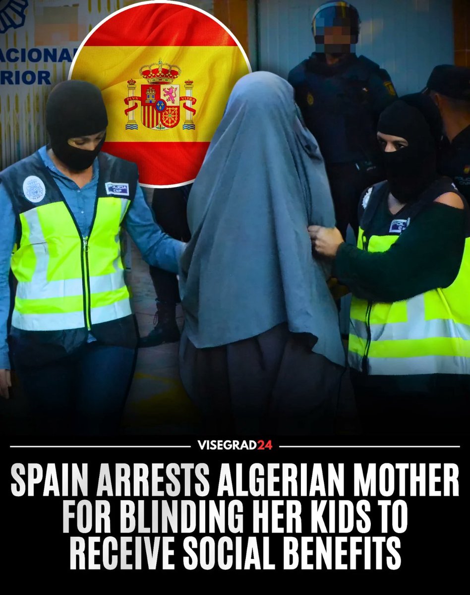 ABSCHEULICH❗️

In Spanien wurde eine 27-jährige Algerierin festgenommen, weil sie ihrem 2-jährigen Sohn wiederholt ein Reizmittel in die Augen geschüttet hatte, um ihn zu erblinden.

Ihre 7-jährige Tochter ist bereits blind und die Behörden vermuten, dass die Taten dazu dienten,