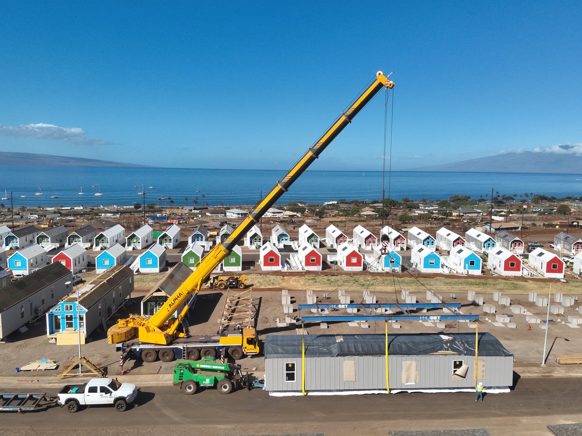 dynamic_grp's tweet photo. We know how manage large scale #supplychain needs.

In order to deliver 100+ homes to #Maui wildfire survivors, our #logistics team moved $18M+ in materials across the Pacific using 91 truckloads, 3 barges, &amp; 5 ocean liners, staying on schedule &amp; on budget. https://t.co/gLU5zI6eri