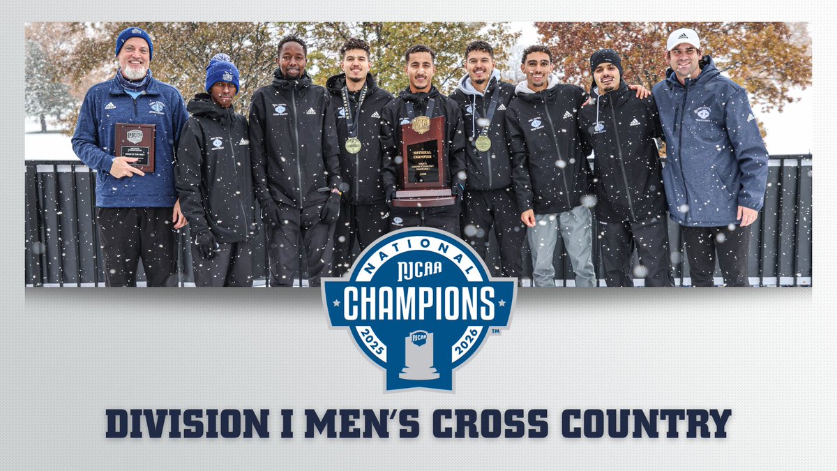 NJCAAXCTF's tweet photo. ๐โ๏ธ6โฃ!
Iowa Central claims their sixth #NJCAAXC DI Men's Championship by winning the 2025 National Title with 58 points.
Full Recapโคต๏ธ
https://t.co/vrGVoRnVRM https://t.co/9A287WTzJq
