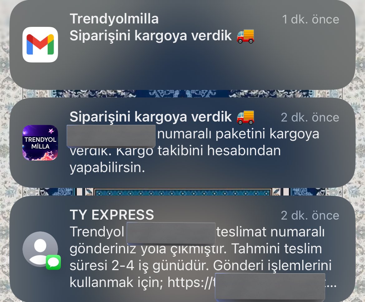 galiba siparisim hazir