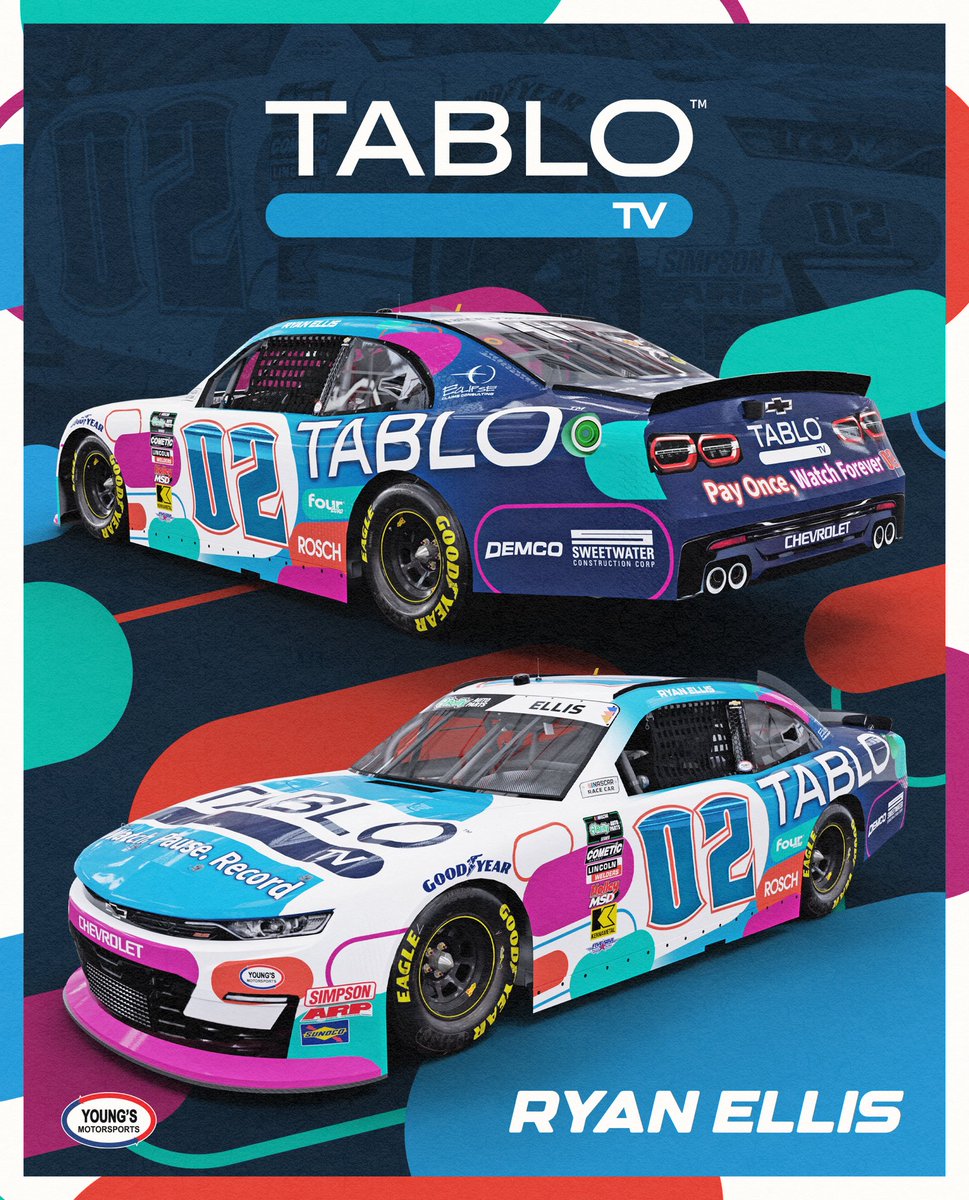 Big news! 🔥 <a href="/ryanellisracing/">Ryan Ellis</a> joins Young’s Motorsports behind the wheel of the No. 02 Tablo TV Chevy! Let’s roll! 💪🏁