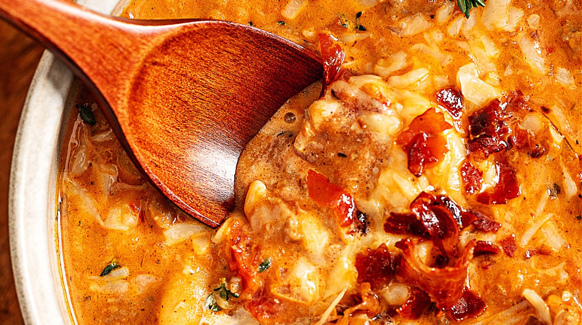 Marry Me Creamy #Tuscan soup made with Italian sausage, white beans, sun-dried tomatoes, herbs, and prosciutto. A rich, herby dinner with real depth and balanced flavor. #NoblePig Recipe: noblepig.com/marry-me-white…