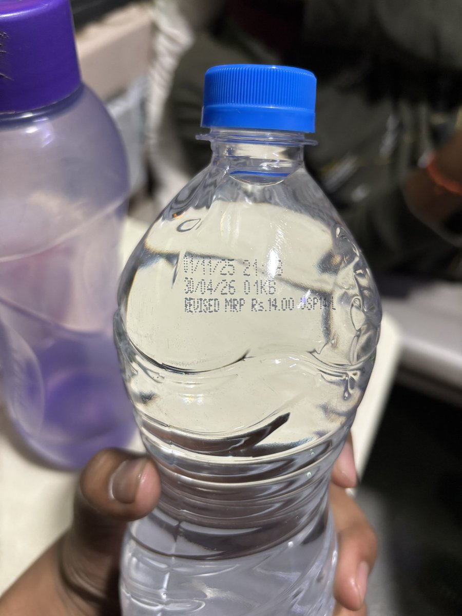 sarthakstranger's tweet image. Hey @IRCTCofficial , didn’t expect this 😕 — the water bottle has two different prices, and there are used tissues on my seat with no cleanliness maintained. Why are we paying so much for such poor service? #IRCTC #TrainTravel 
PNR - 6360992774