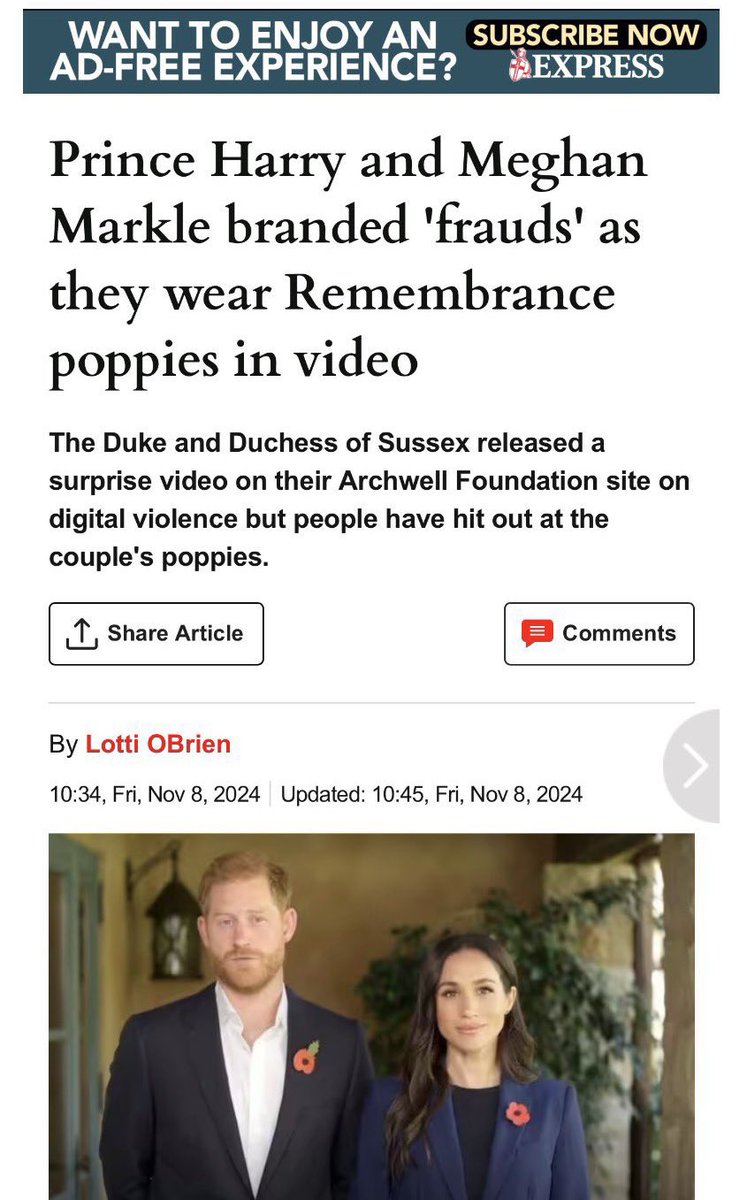 <a href="/DailyMail/">Daily Mail</a> You people genuinely don’t know what you want from Harry &amp; Meghan🤣 you get angry when they observe Remembrance Day. And you get angry when they don’t. You need psychiatric evaluation. You’re absolutely insane😂 Cry harder while they carry on living their lives. Seriously, FO🖕🏽😂