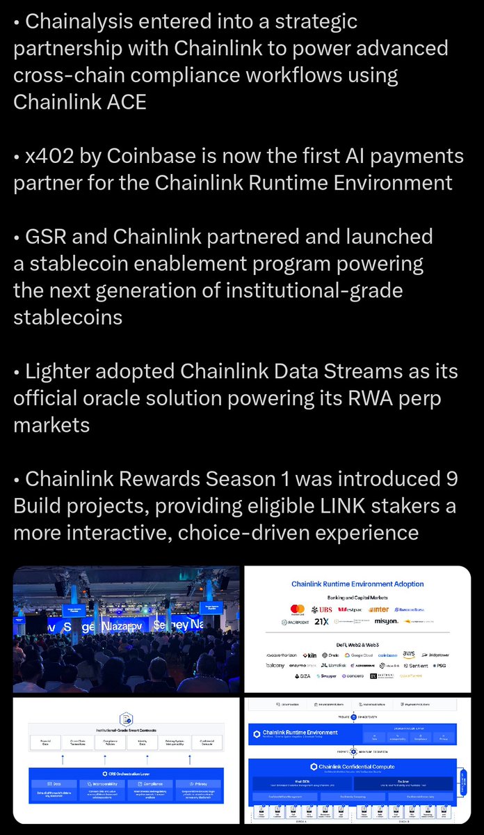 one of the most famous people on CT just said that PYTH is better than $LINK. what an absolute joke. I can't believe it's about to be 2026 and you guys still don't get it. no wonder $LINK is undervalued. all of these happened in the past 7 days but yeah... it's just an Oracle