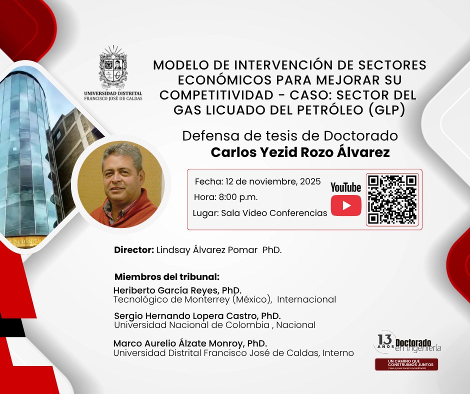 Doctoradoing_UD's tweet photo. 📅 Fecha: 12 de noviembre, 2025 ⏰ Hora: 8:00 a.m.  📌Lugar: Sala de Video Conferencias https://t.co/4SfViRctQC