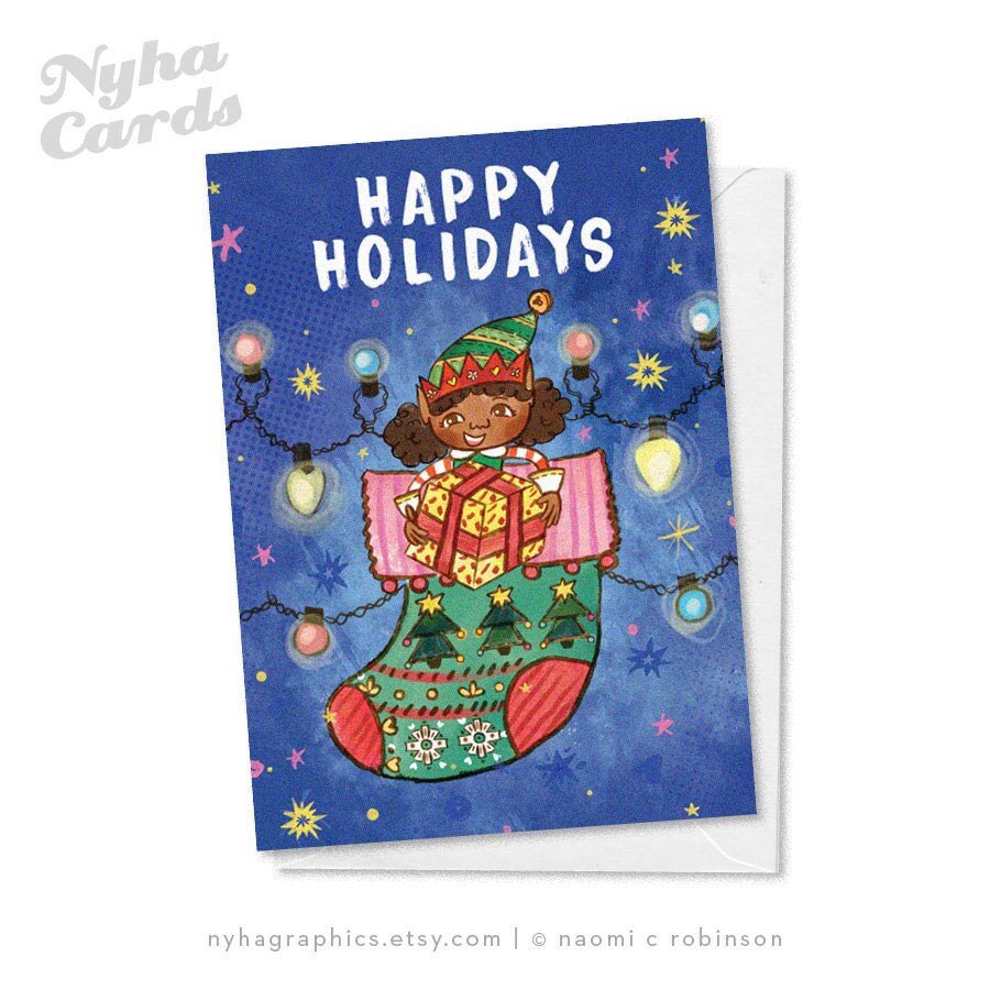 NyhaCards's tweet photo. Get ready to spread some holiday cheer! I absolutely adore drawing jolly Christmas elves. You can find this design &amp; more on my #EtsyShop

https://t.co/QfPMlKFcru

#ShopEarly #womaninbizhour #ShopSmallUK #CraftBizParty #UKMakers #illustraion #onlineshopping #christmasgiftguide25 https://t.co/DaslXdgTCX