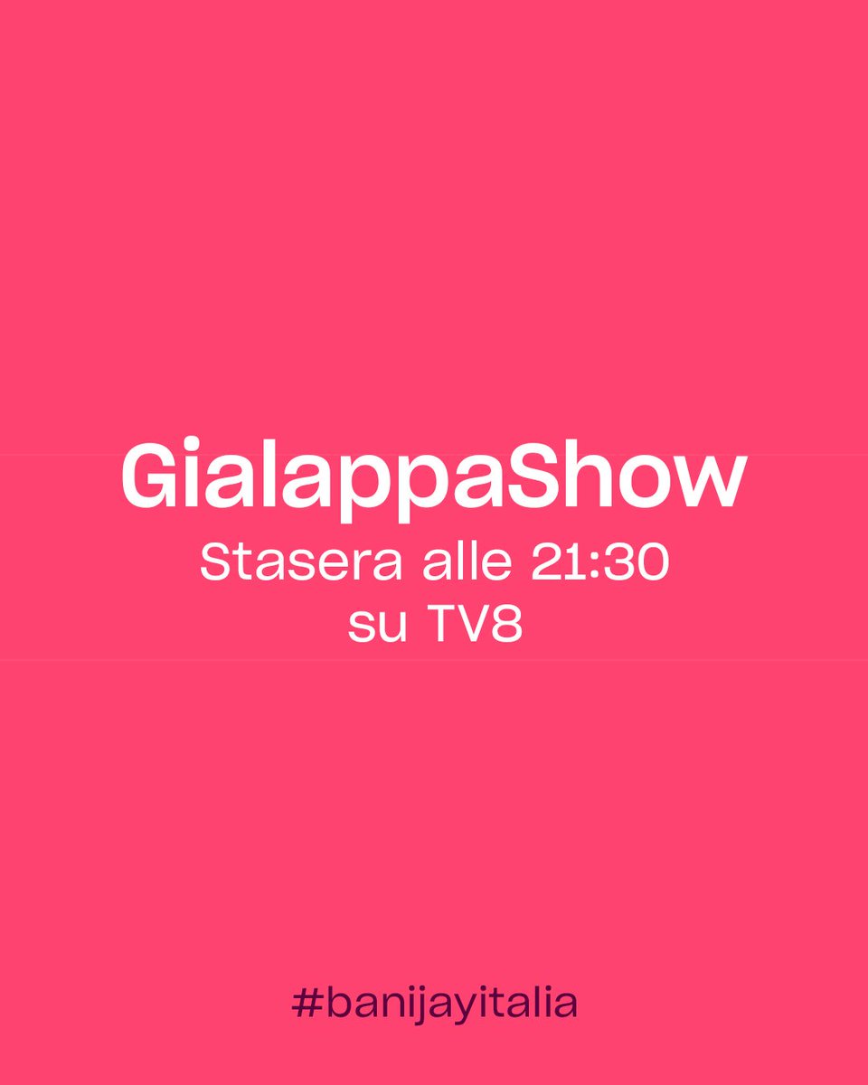 Stasera c'è il #GialappaShow! 🕺🏻
A guidarvi tra gag e risate ci sarà <a href="/anna_foglietta/">anna foglietta</a> con il Mago Forest, oltre a tanti ospiti, come Enzo Iacchetti, <a href="/gmagalli/">Giancarlo Magalli</a>,  <a href="/Carolcrasher/">Carolina Crescentini</a>, gli <a href="/inti_illimani/">INTI-ILLIMANI</a> e Giulia Mei! 🎭
#GialappaShow alle 21:30 su <a href="/TV8it/">TV8</a> 📺 Una prod. #banijayitalia