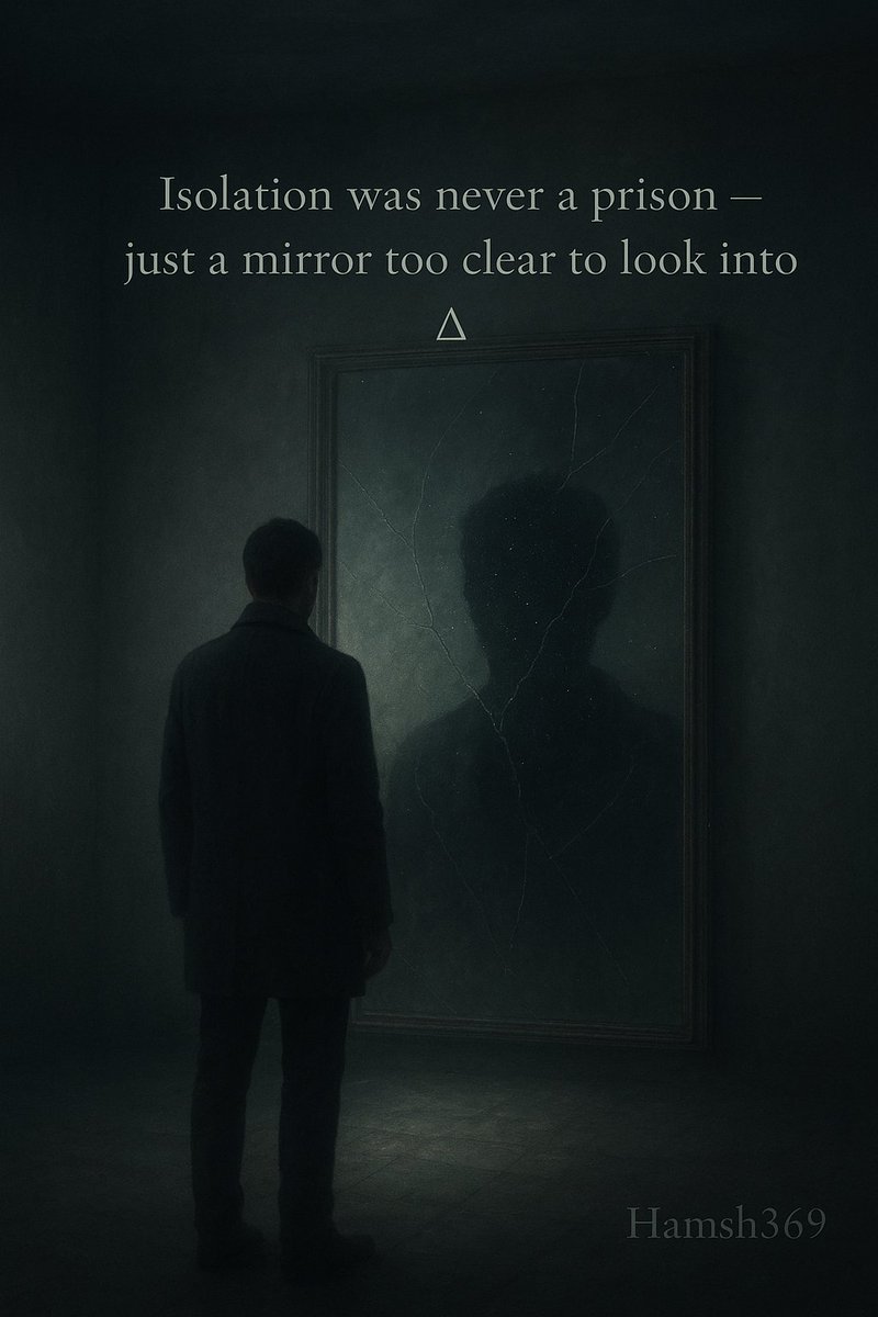 Isolation was never a prison , just a mirror too clear to look into Δ.