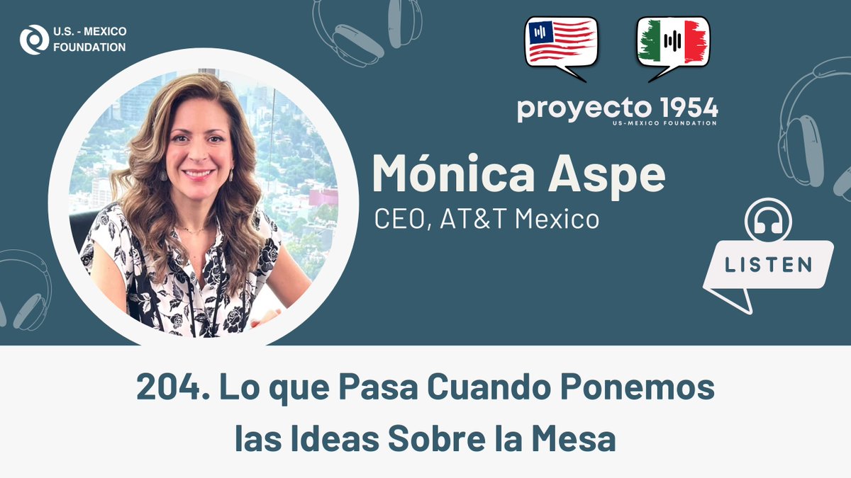 #Proyecto1954 | 💬 La integración entre México, EE. UU. y Canadá no deja de crecer, más allá de la política.
Mónica Aspe(<a href="/maspeb/">Mónica Aspe Bernal</a>), <a href="/ATTMx/">AT&T Mx</a>, habla sobre talento, migración y el futuro del T-MEC.

🎧 Escúchalo aquí 👉 open.spotify.com/show/6nhJ31muk…