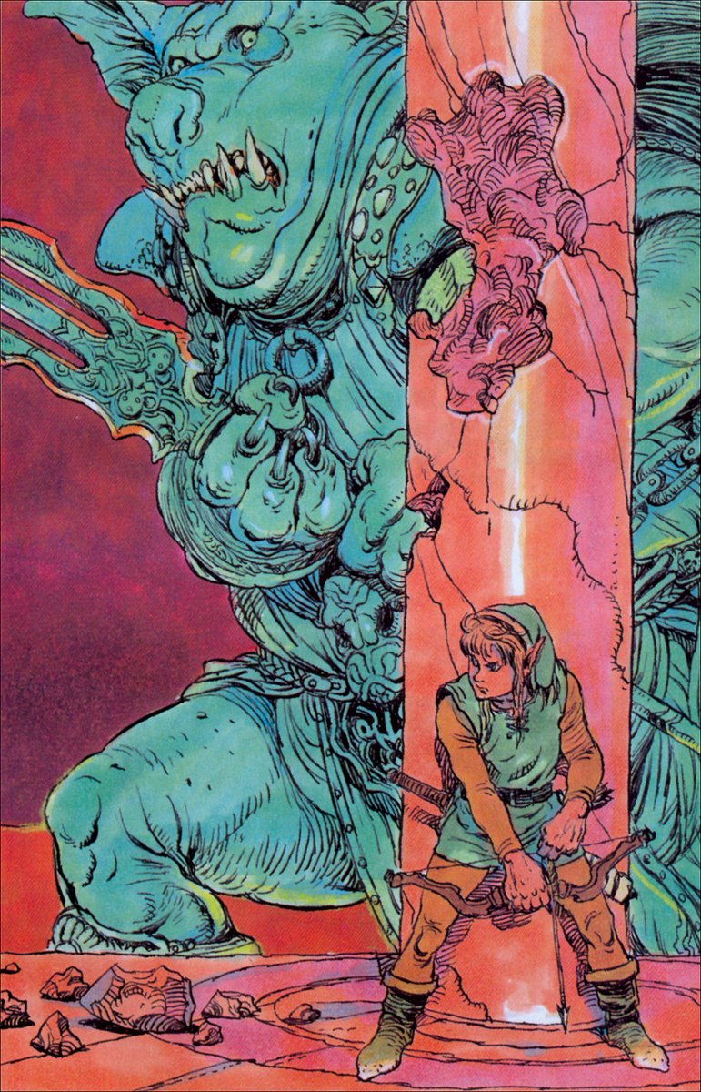 shmupdb's tweet image. The Legend of Zelda: A Link to the Past (1991). Art for Nintendo Player&apos;s Guide by Katsuya Terada.