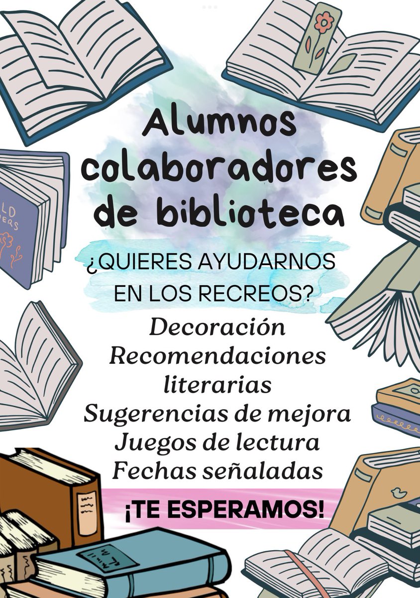 EulogioIES's tweet photo. Próximo proyecto en marcha💡 Club de alumnos colaboradores de biblioteca 🤗📚 https://t.co/p0AaEqxTzb