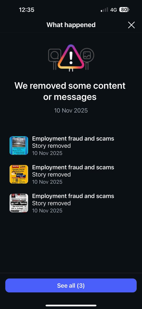 ArunkumarM_'s tweet photo. @InstagramComms Recently 2 of My Instagram Accounts and my friends accounts were continuously reported with content removal notifications. I don’t know why you are taking down authentic contents and give further restrictions to our accounts? 1/n https://t.co/TwRUlIQvWY