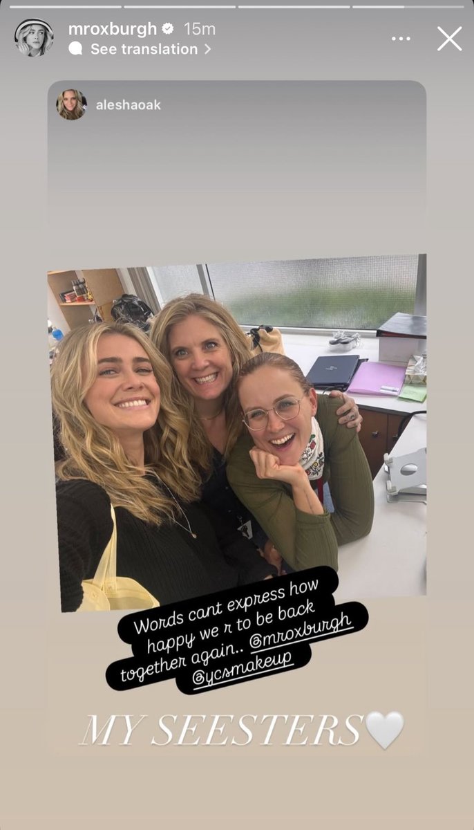 HuntingPartyBTS's tweet photo. BTS 📸 | Melissa Roxburgh via Instagram Stories [09.11.25]

― Words can't express how happy we r to be back together again...

My seesters 🤍 https://t.co/NgRvhcw3FD